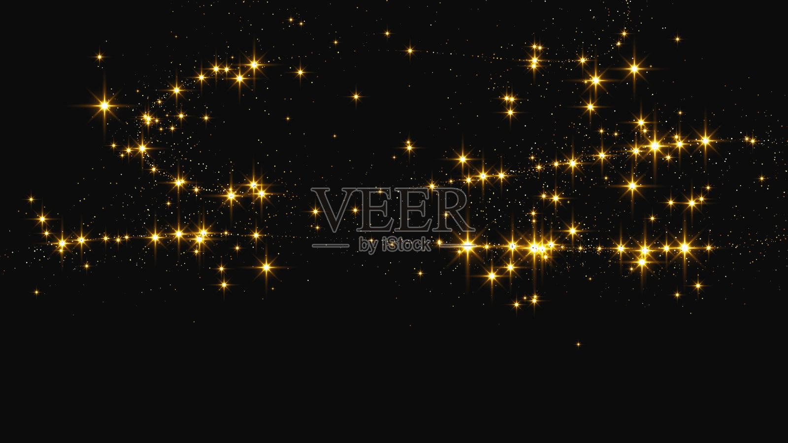 金光闪闪的纸屑波和星尘插画图片素材