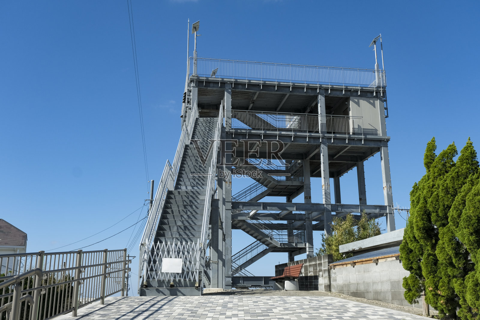 海啸疏散塔照片摄影图片