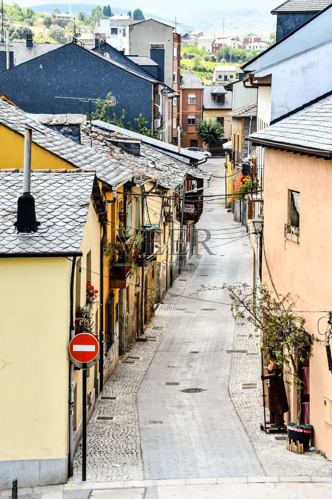 详细视图的蓬费拉达西班牙城市在加利西亚西班牙。照片摄影图片