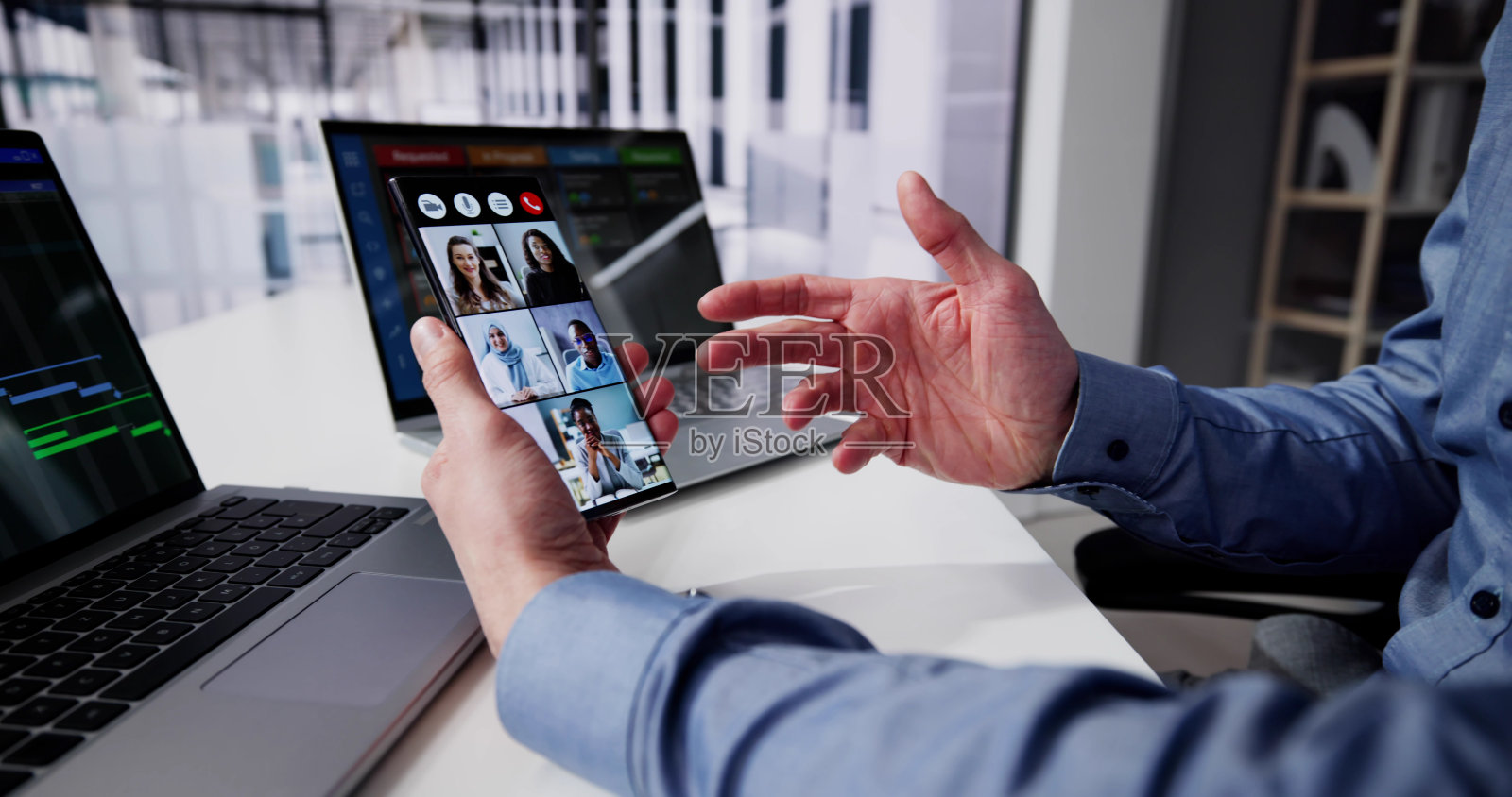 虚拟视频会议照片摄影图片