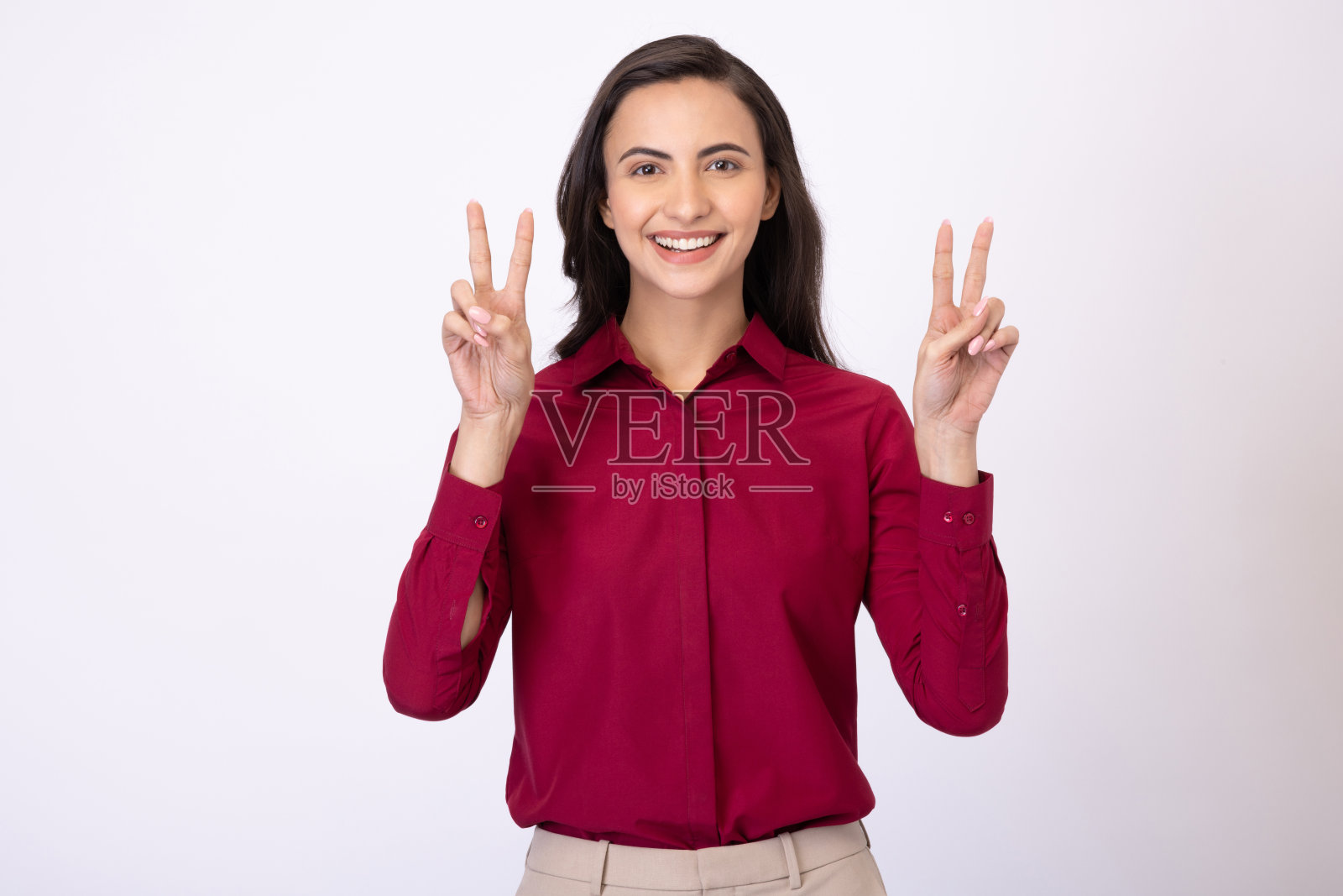 有吸引力的漂亮的商务女士的照片在正装孤立的白色背景股票照片照片摄影图片