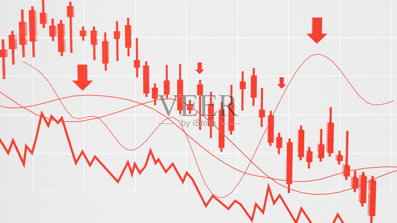 红色股票图,商业回归,商业金融与投资,3D渲染照片摄影图片