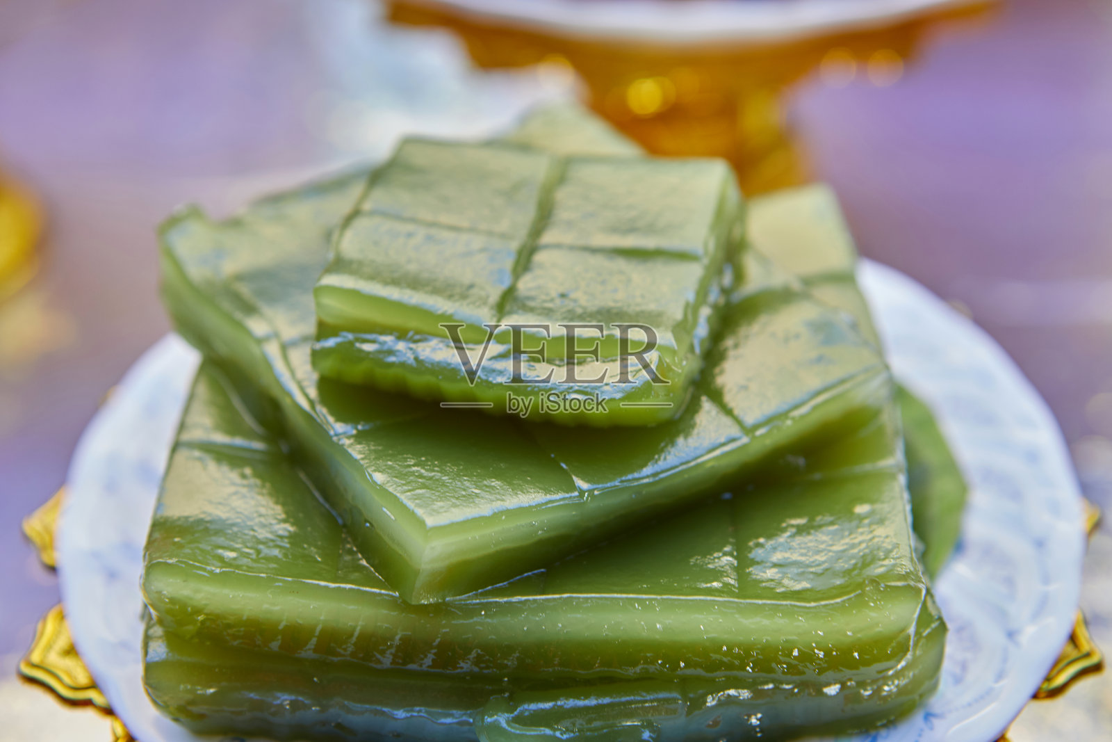 蒸层甜点,传统的泰国甜点照片摄影图片
