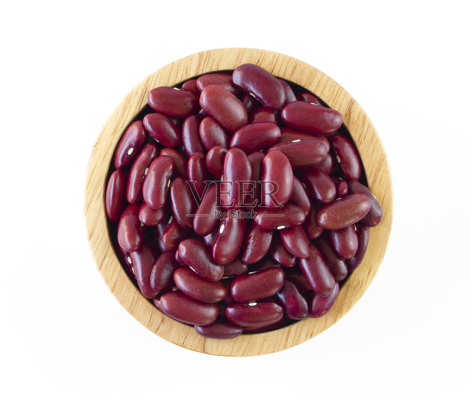 木碗红豆。照片摄影图片