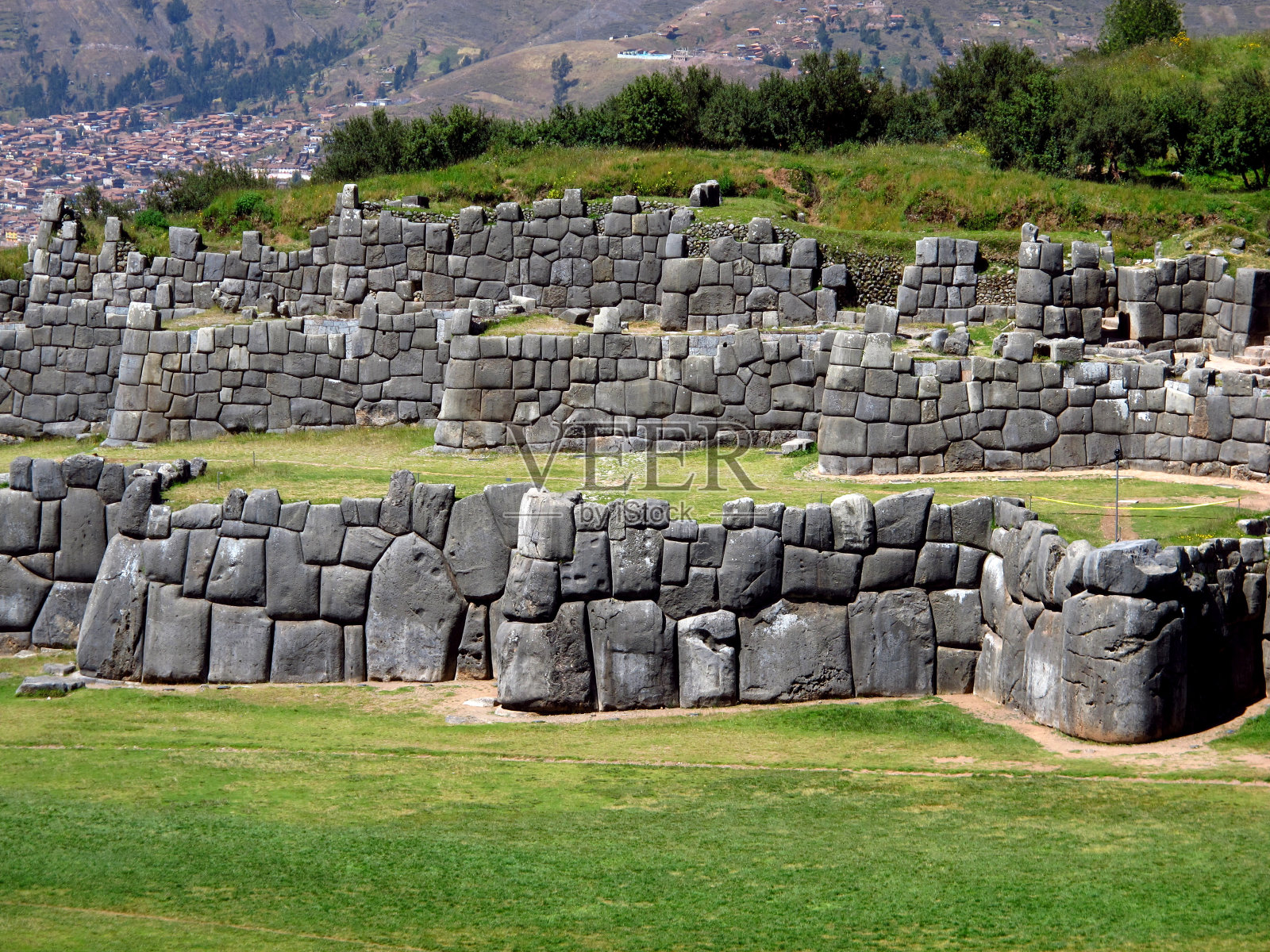 萨克赛瓦曼,秘鲁印加帝国库斯科要塞遗址照片摄影图片