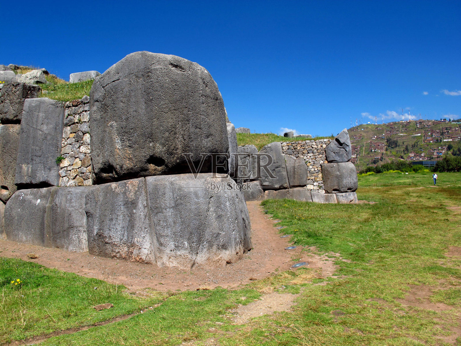 萨克赛瓦曼,秘鲁印加帝国库斯科要塞遗址照片摄影图片