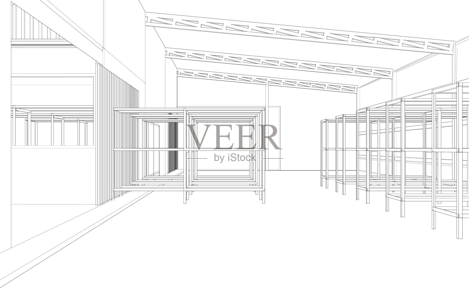 工业建筑的三维插图照片摄影图片