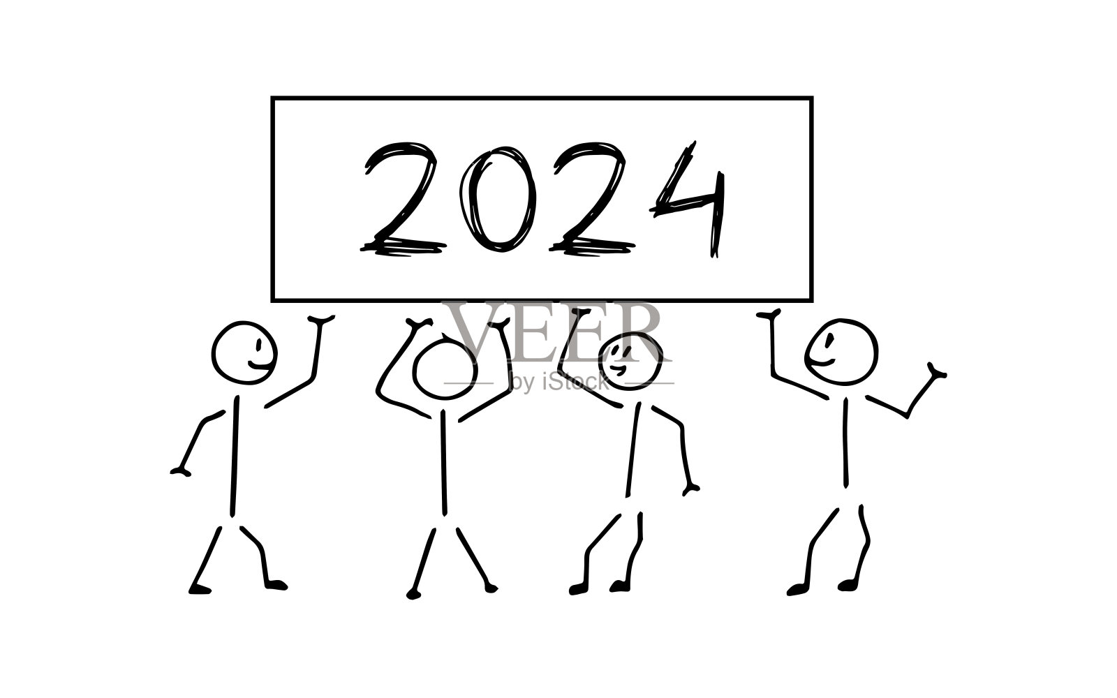 2024. 明信片。涂鸦。人。插画图片素材