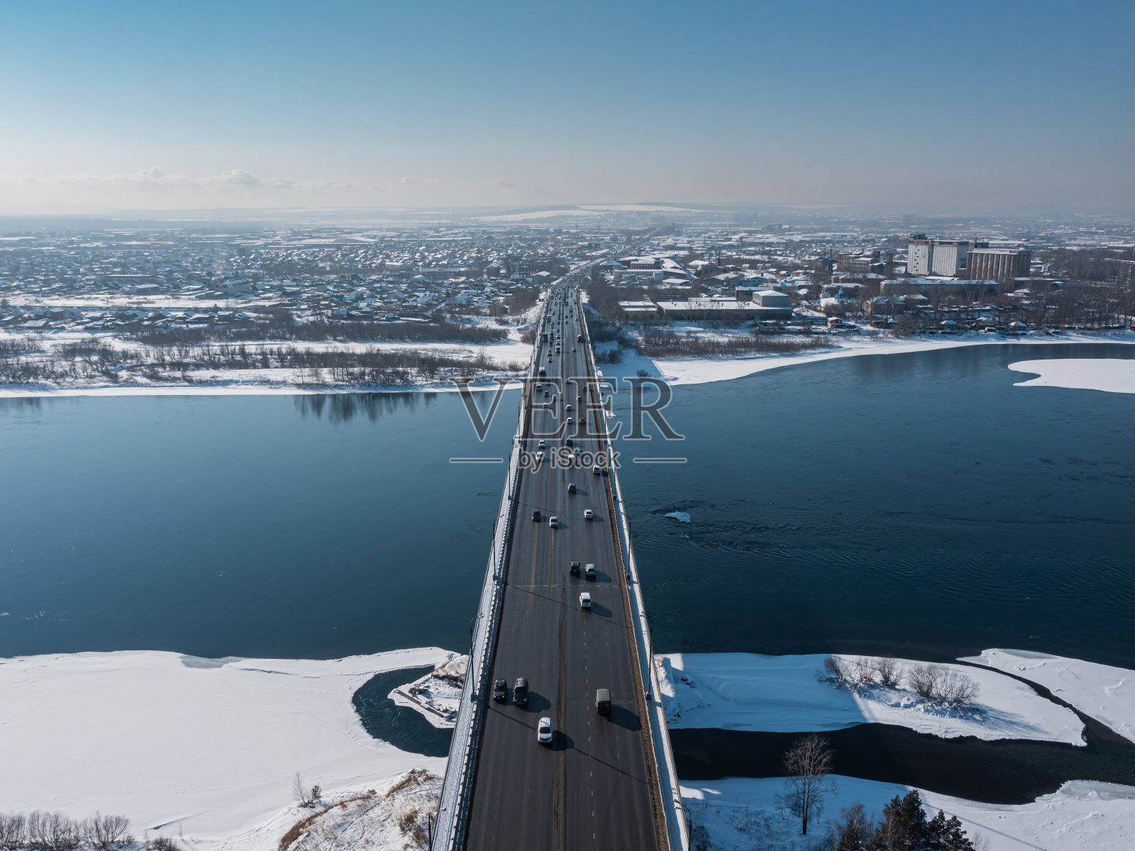 冬天的伊尔库茨克大桥照片摄影图片