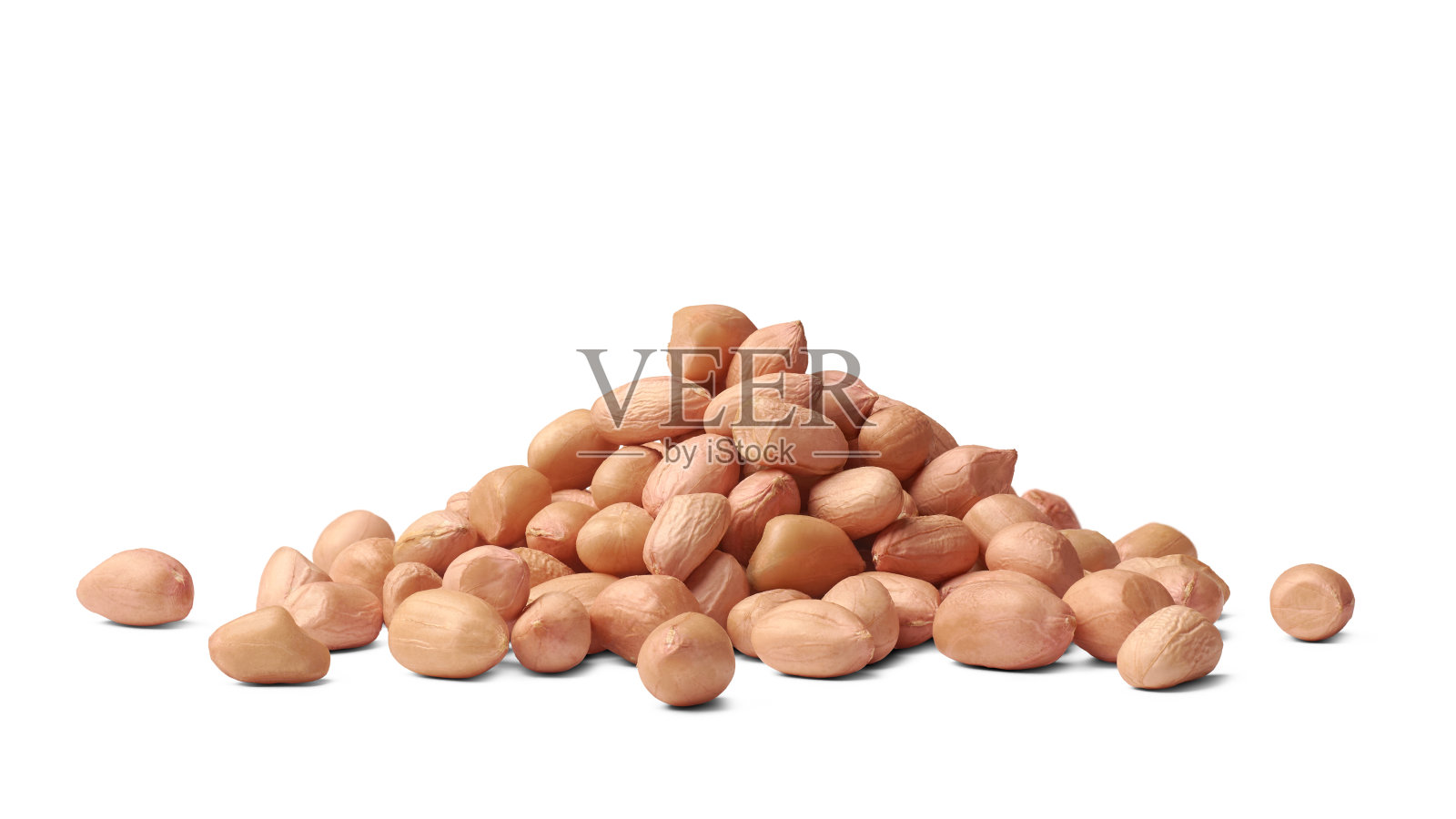 一堆花生孤立在白色照片摄影图片