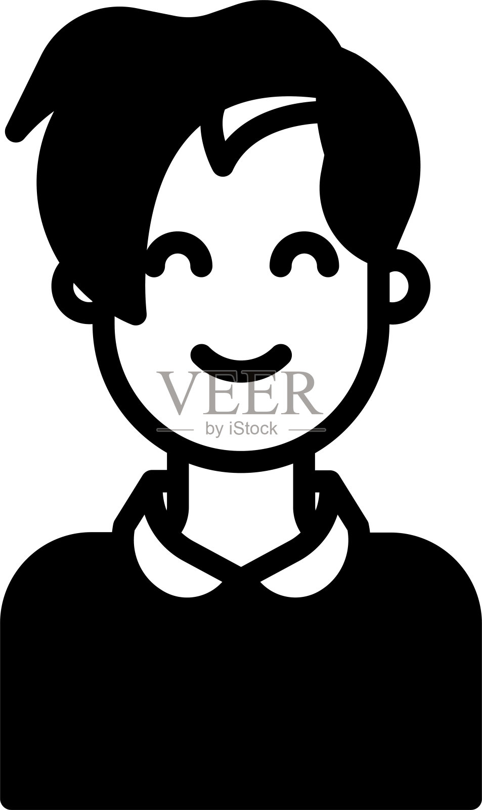 女人头像字形和线矢量插图插画图片素材