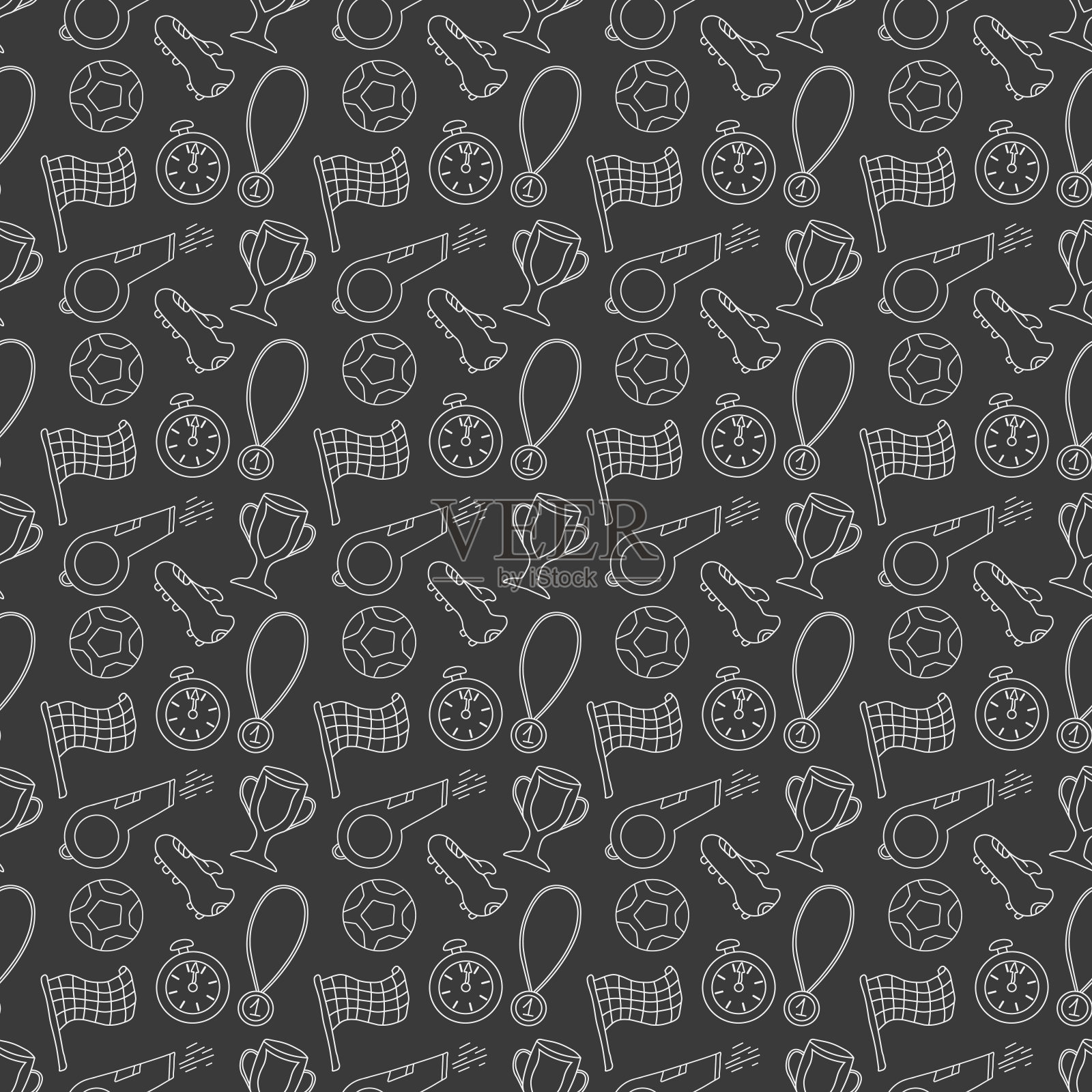 无缝运动模式。背景与体育图标。涂鸦运动插画插画图片素材