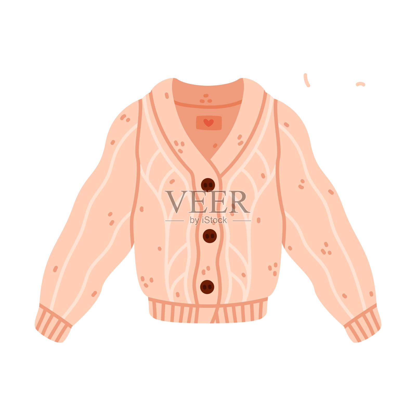 白色纽扣开衫与长袖温暖的秋衣矢量插图插画图片素材