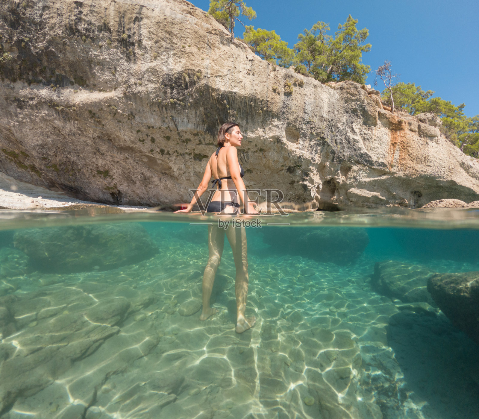 海夏季景观。旅游和度假的概念。照片摄影图片