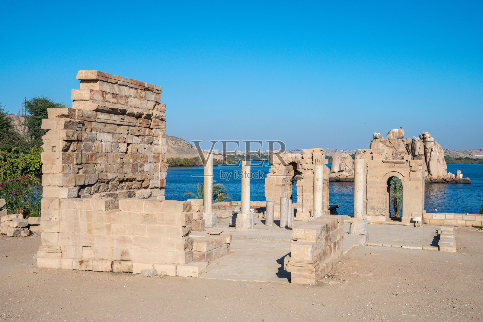 菲莱岛伊西斯神庙,古埃及神庙照片摄影图片