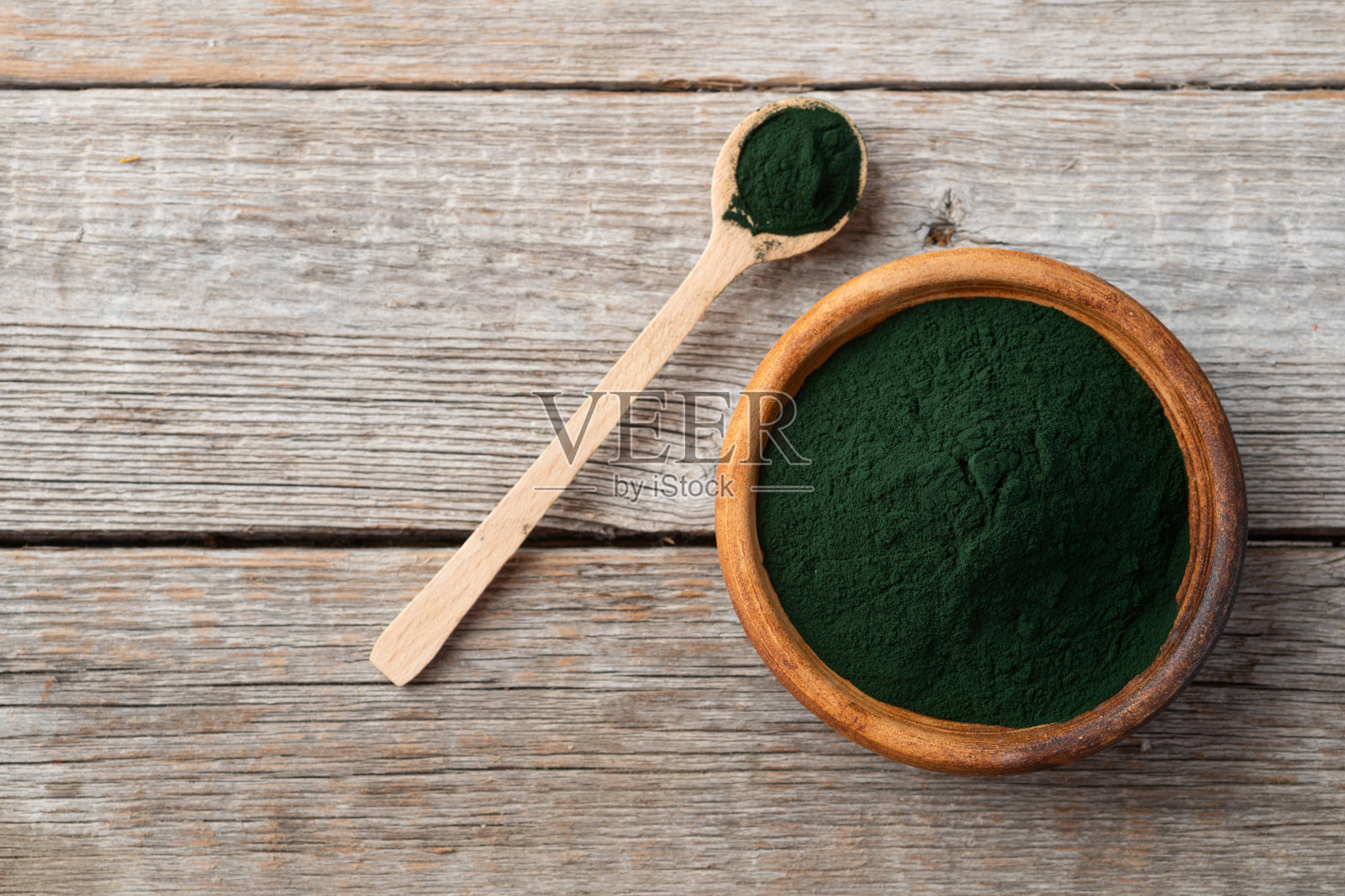 螺旋藻。健康食品。有机抗氧化剂。照片摄影图片