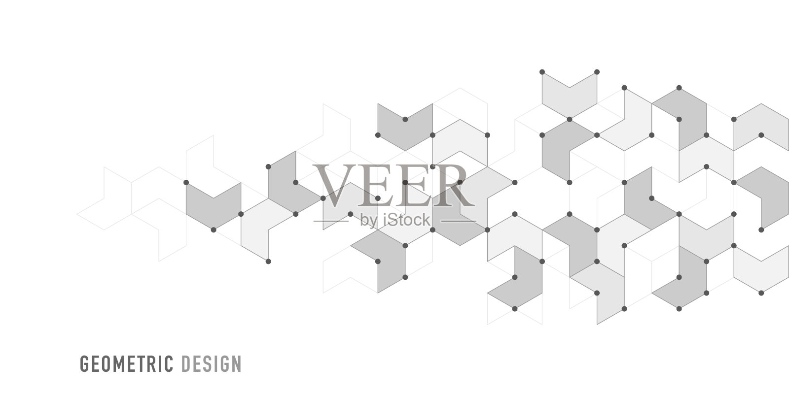 抽象的矢量背景与简单的几何图形和点。图形设计元素和多边形形状图案插画图片素材