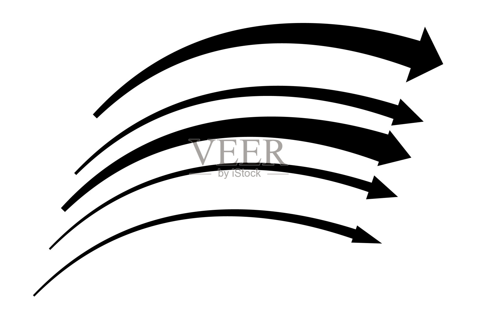 各种形状和大小的程式化箭头,用于装饰和装饰,信息图表,矢量插画图片素材