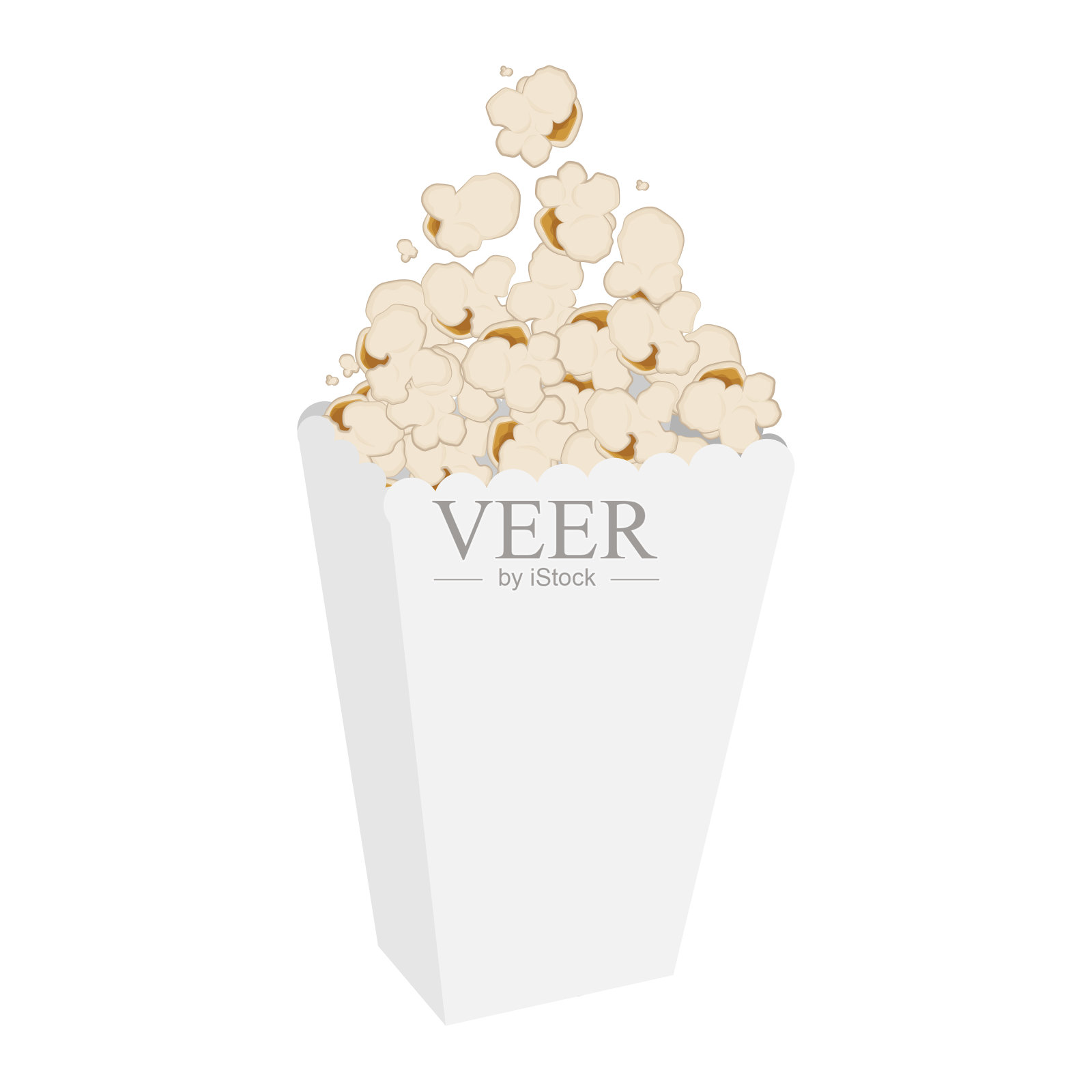 用白色纸盒装爆米花插画图片素材