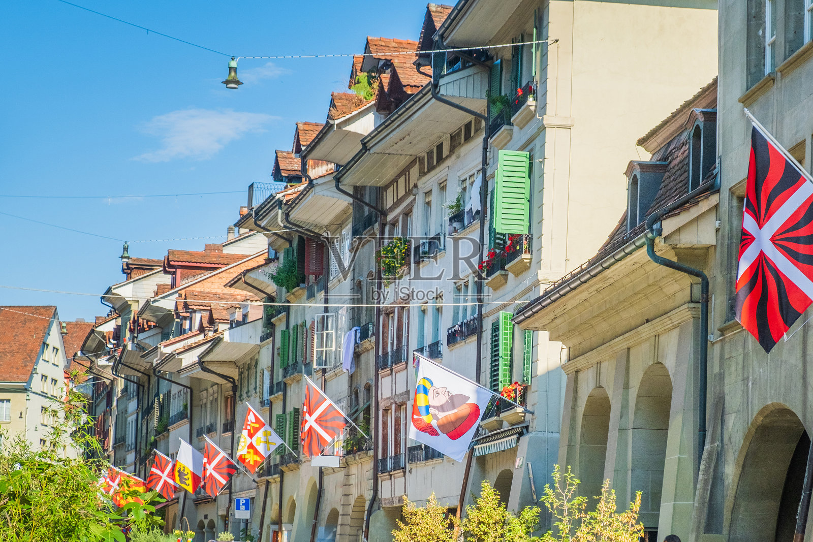 瑞士伯尔尼老城的街道照片摄影图片