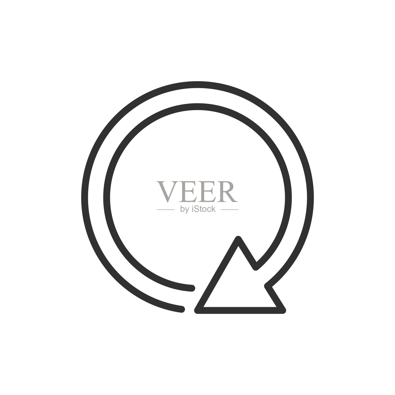 圆形箭头,线性图标。线条可编辑的笔画插画图片素材