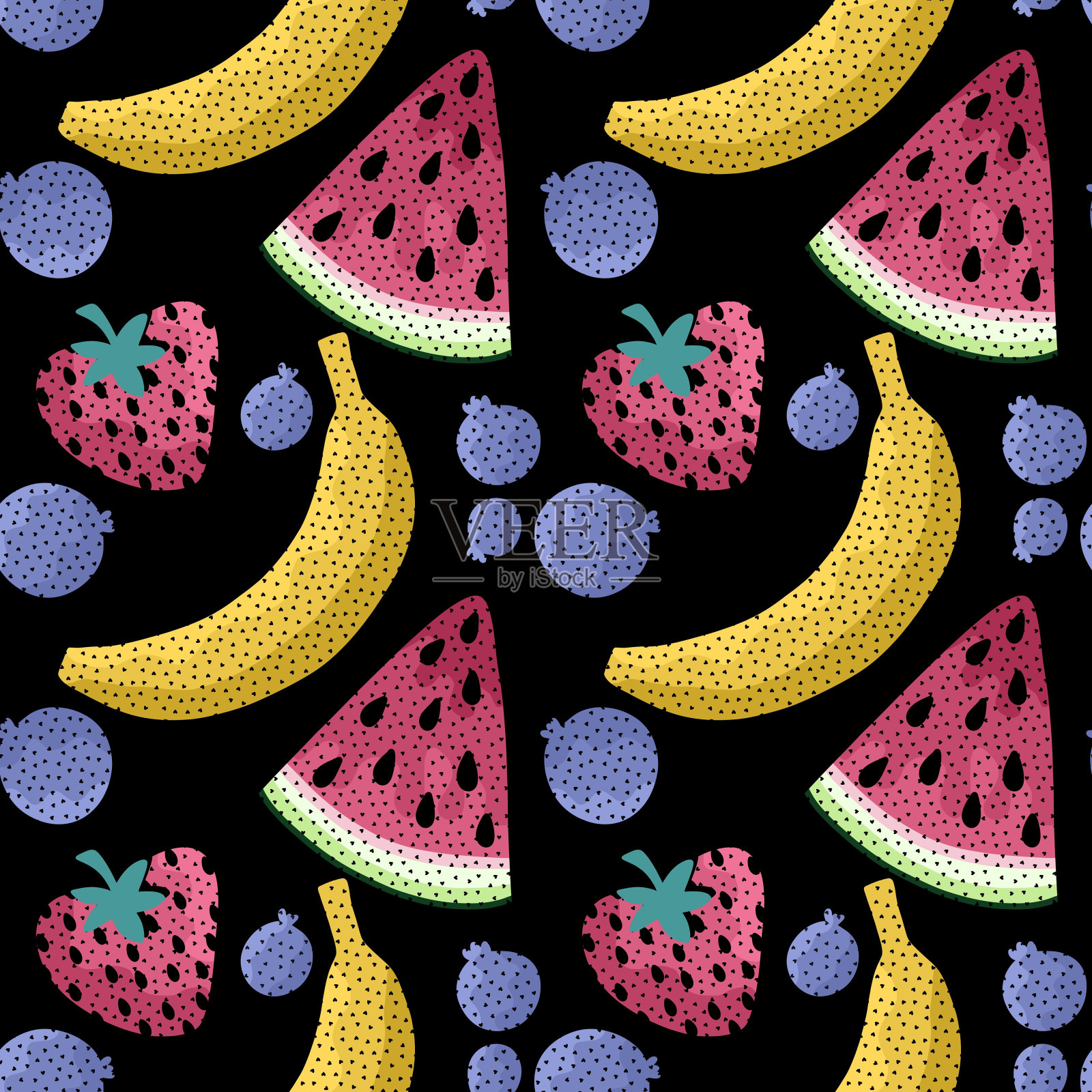 水果无缝花纹用于织物和纺织品及包装插画图片素材