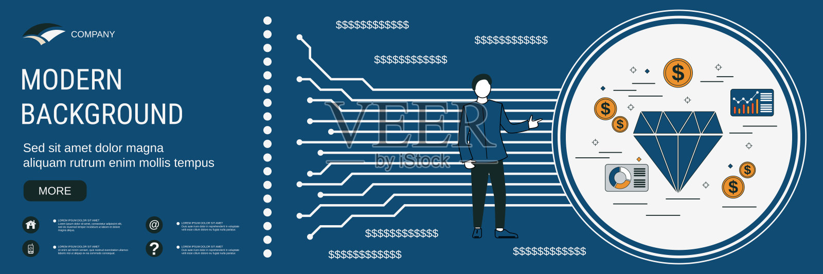 绝妙的平面设计风格概念插画图片素材