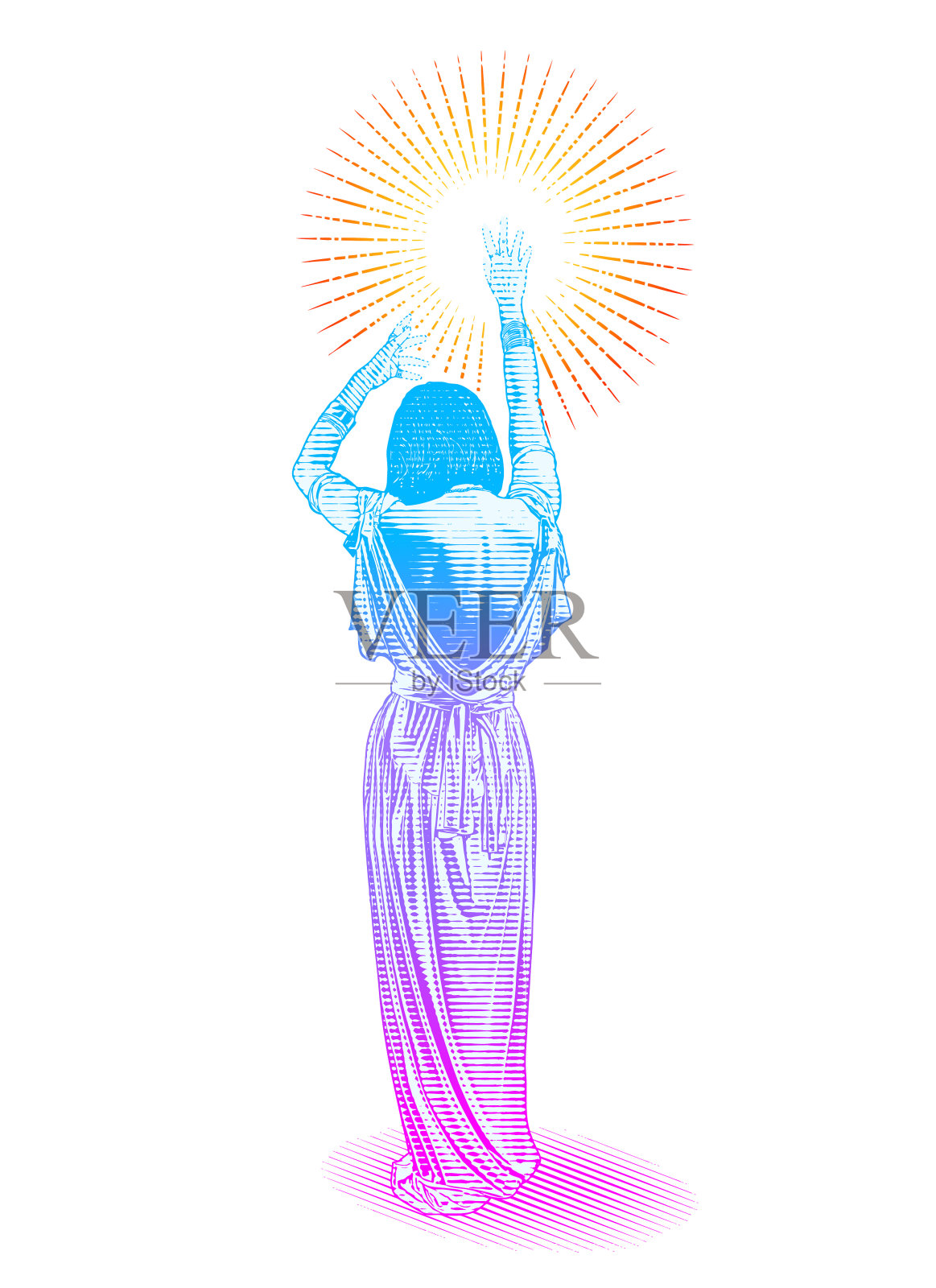 妇女与可持续资源插画图片素材