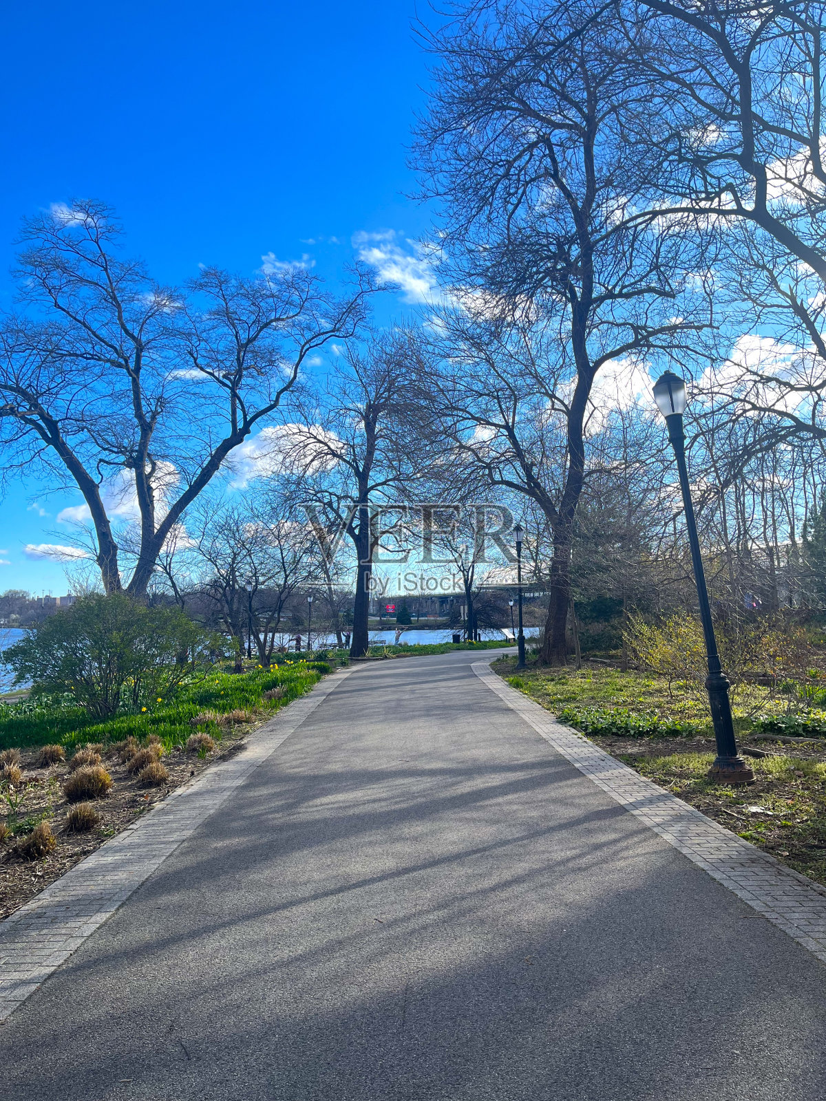 兰德尔岛步行道,纽约市照片摄影图片
