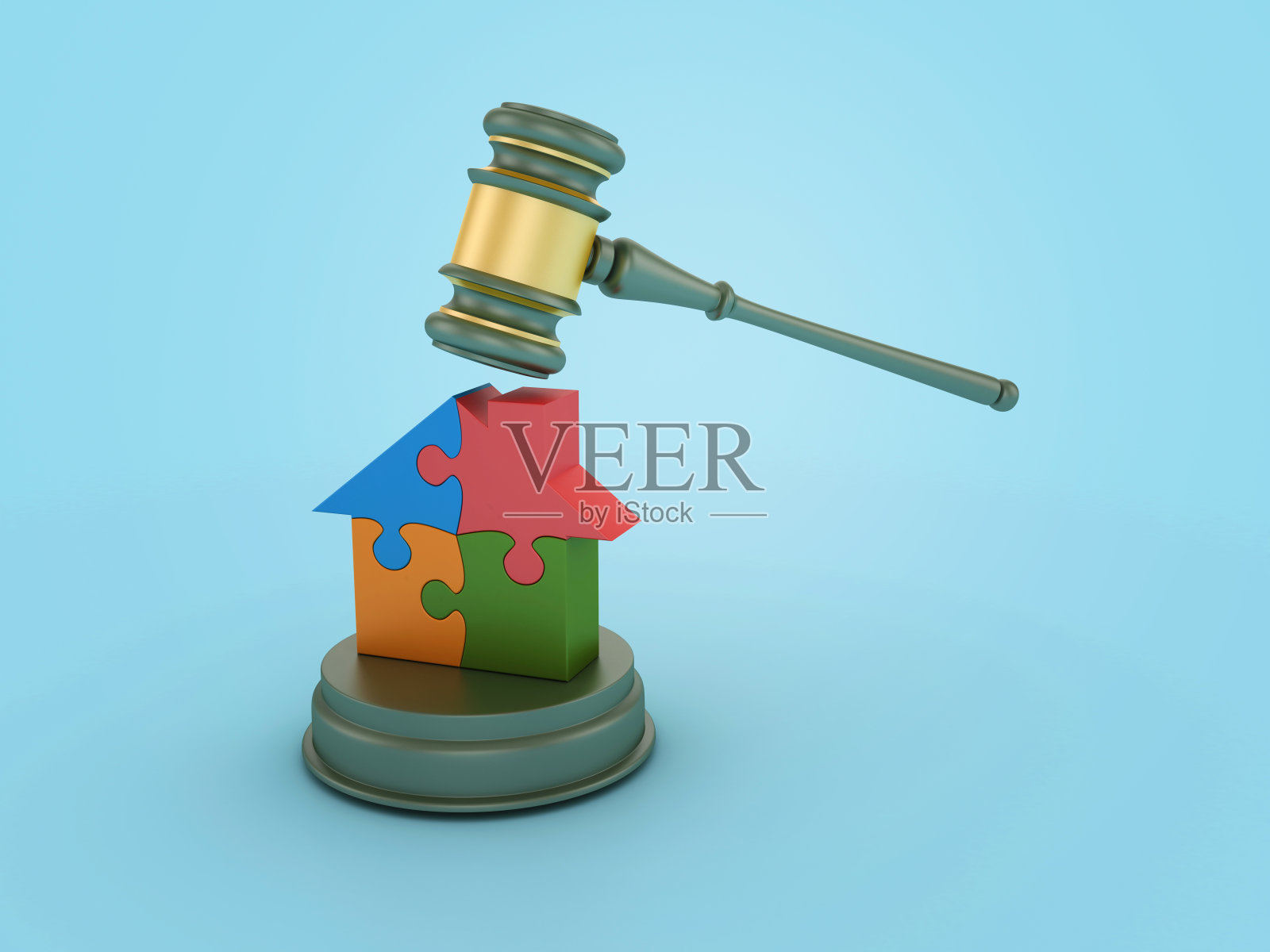 《Puzzle House》的法律木槌照片摄影图片