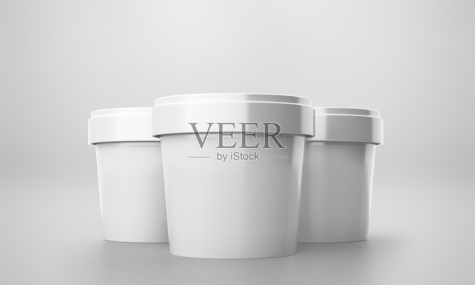 冰淇淋杯模型与3D渲染孤立的背景照片摄影图片