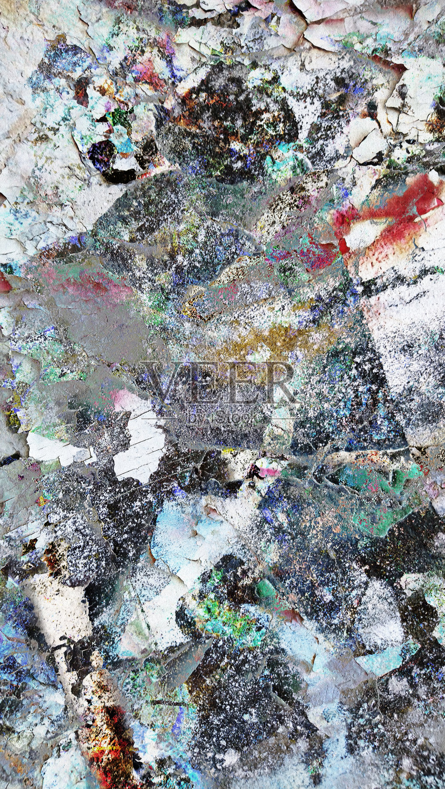 垃圾旧风化开裂水泥墙与彩色涂料层部分剥离高分辨率库存图像照片摄影图片