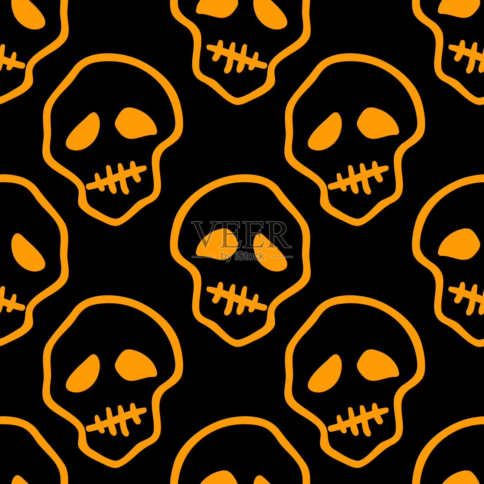 万圣节庆祝无缝图案插画图片素材