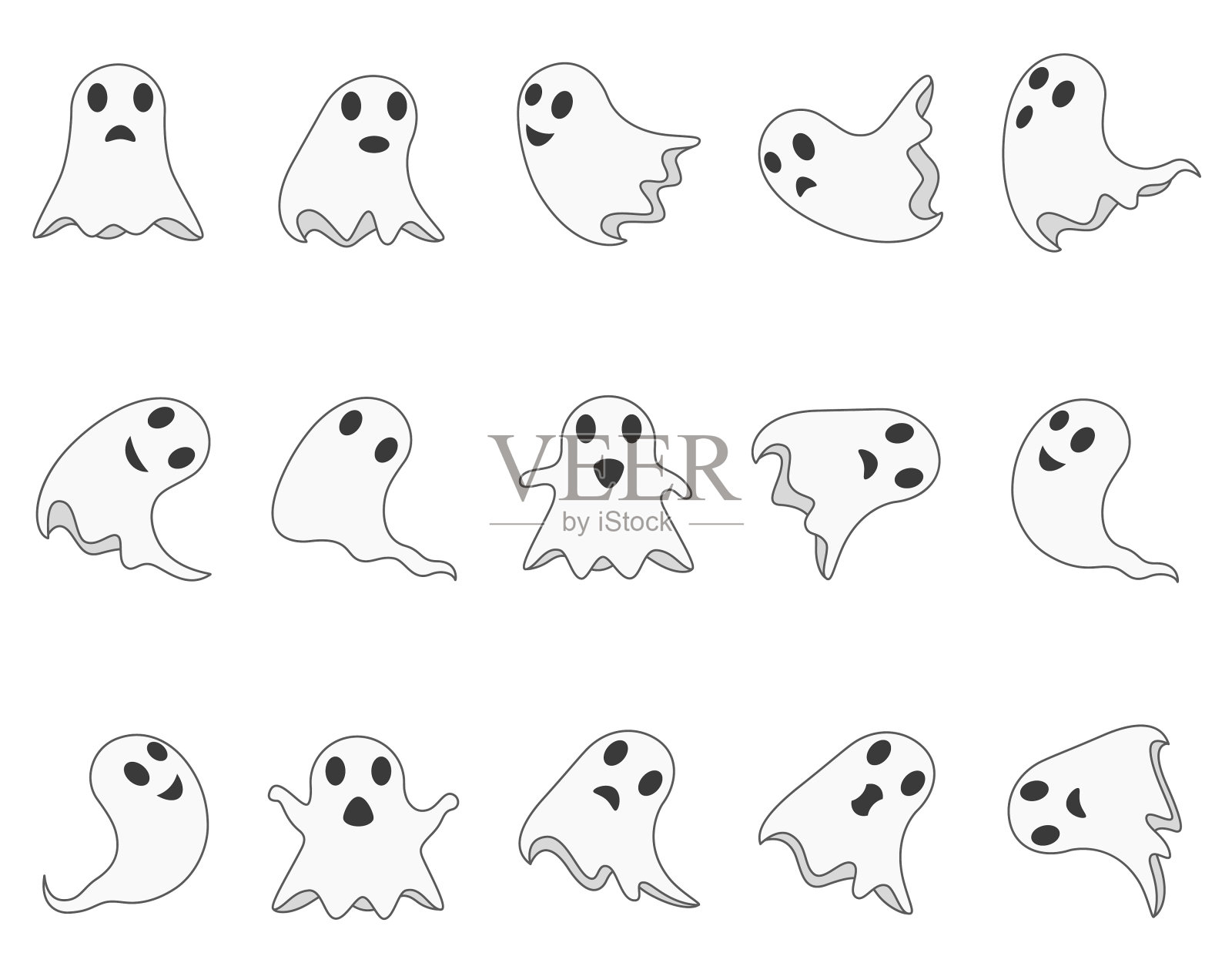 鬼字矢量集插画图片素材