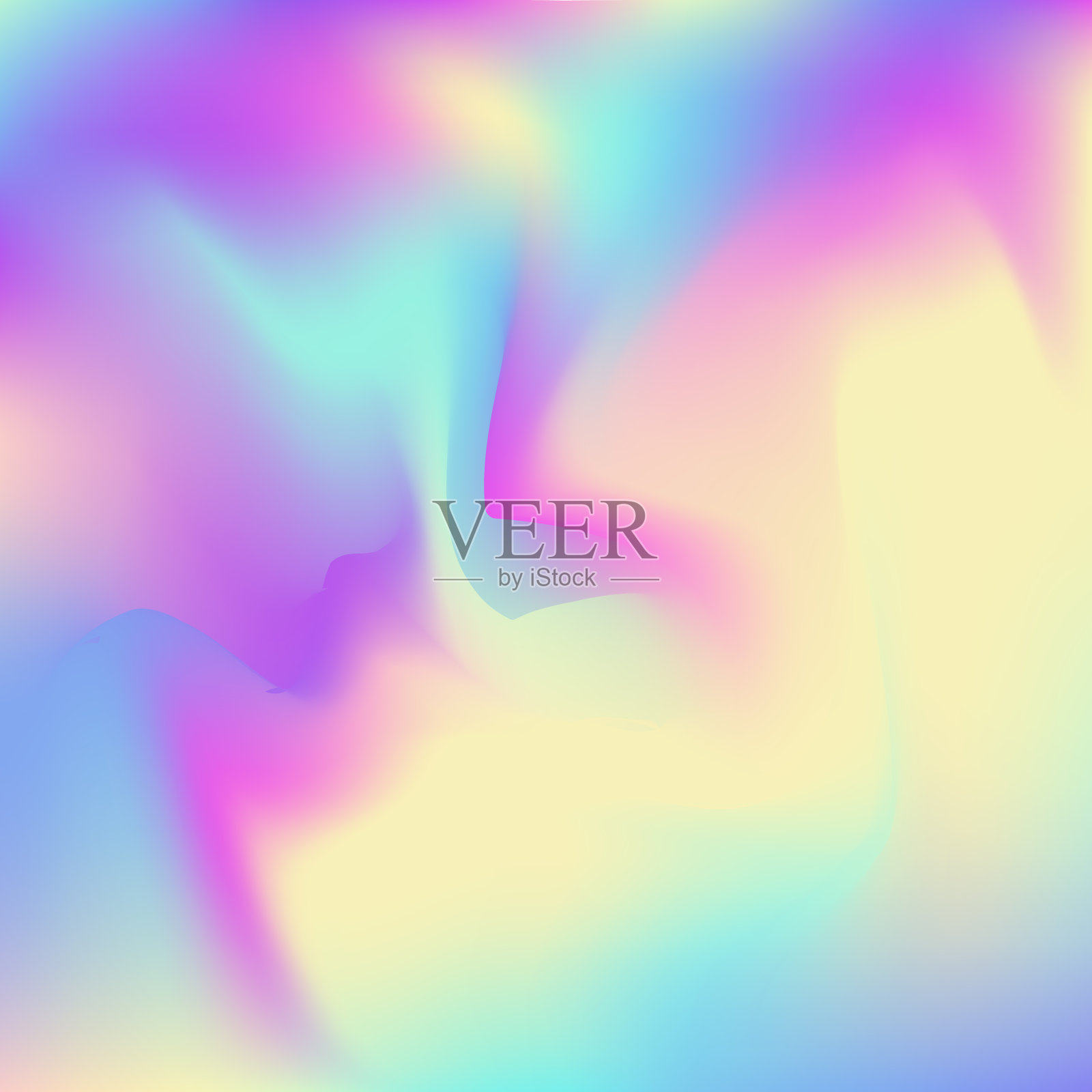 光芒四射的背景。金属多色背景。液体覆盖。全息结构。全息图纹理。铬液。紫色的柔和渐变。闪亮的故障。紫色珠光背景插画图片素材