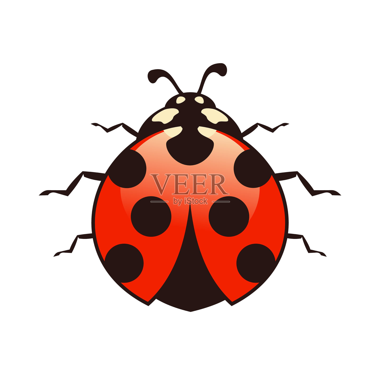 红色瓢虫矢量字符吉祥物插画图片素材