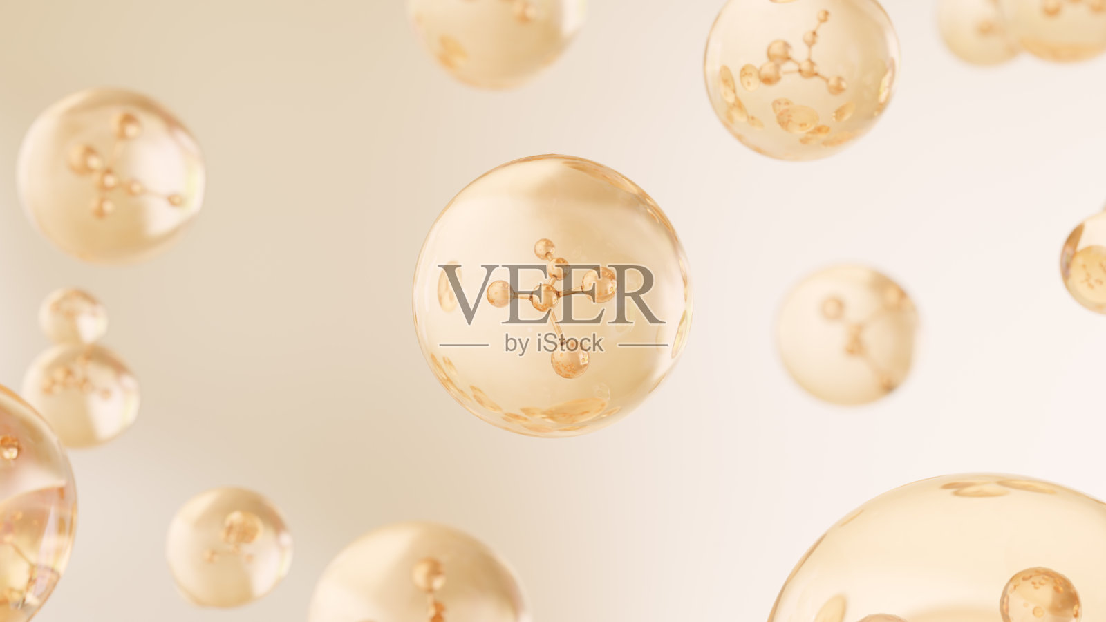 液体泡中的分子。照片摄影图片