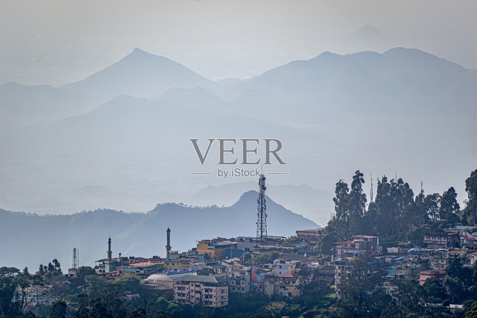 柯达卡纳尔风景的朦胧晨景照片摄影图片