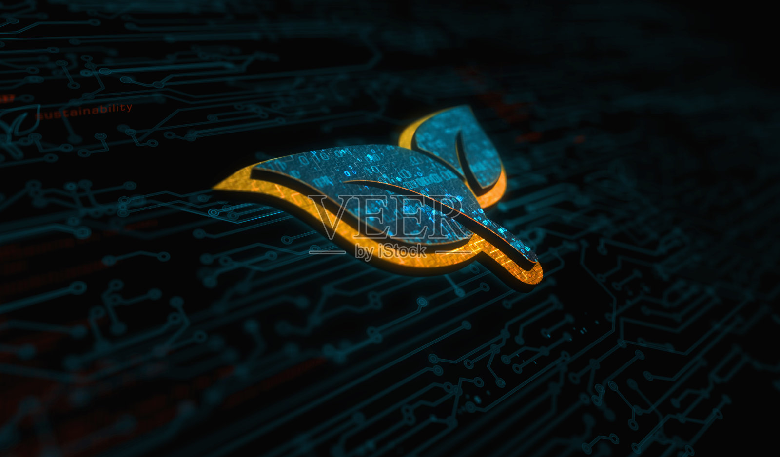 生态和环保技术符号数字概念3d插图照片摄影图片