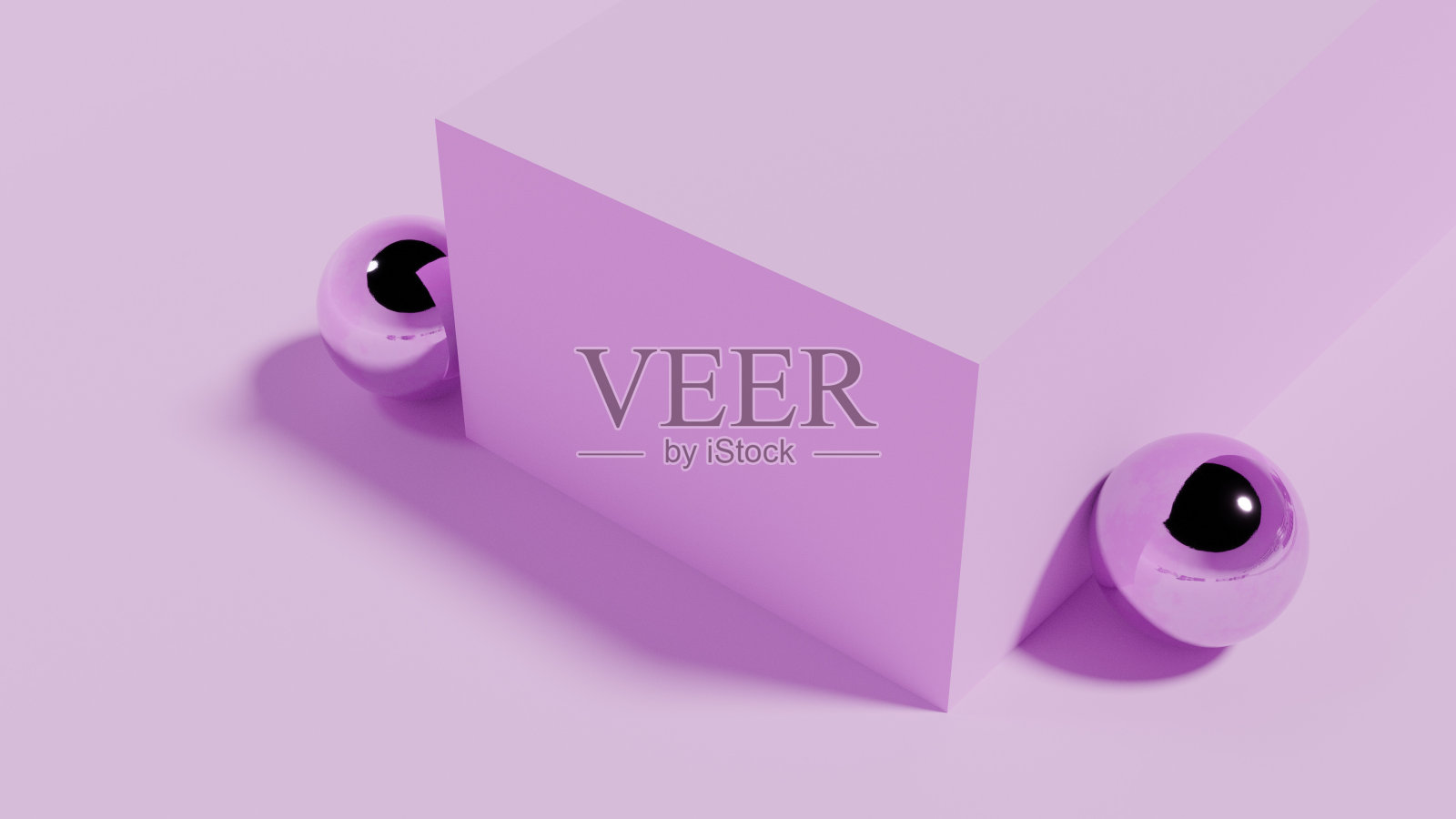 从上方将两个弹球放置在矩形墙的两侧照片摄影图片