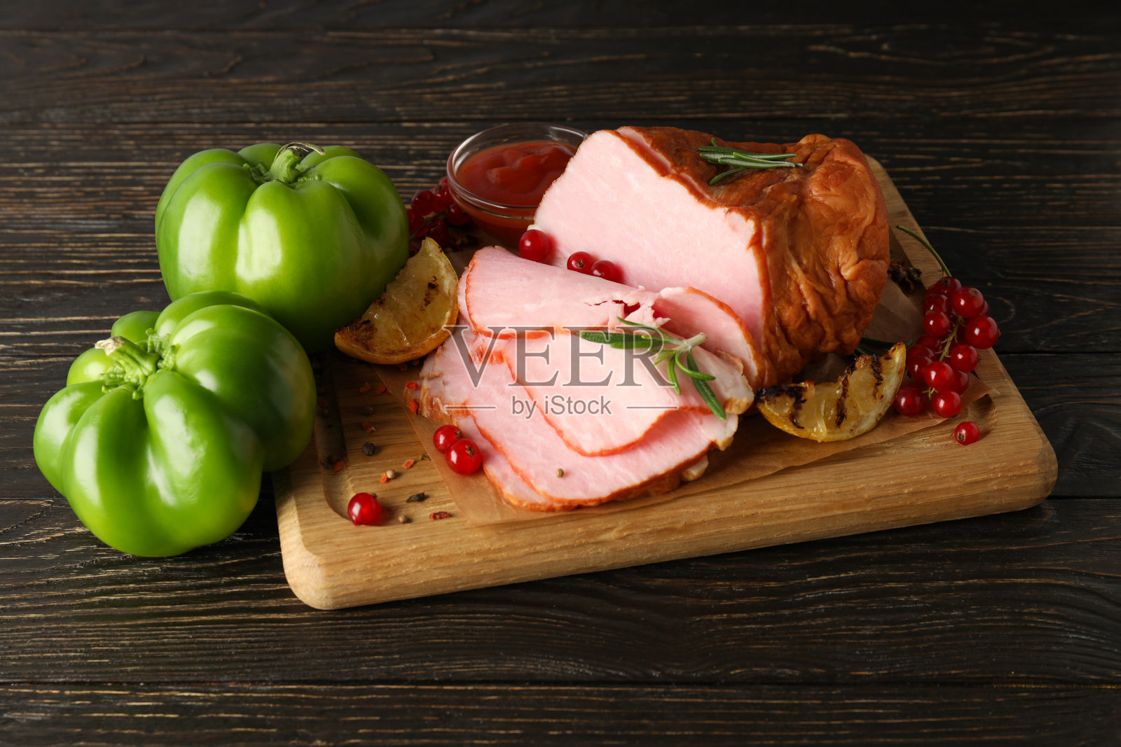 美味食品的概念,肉类食品,火腿照片摄影图片