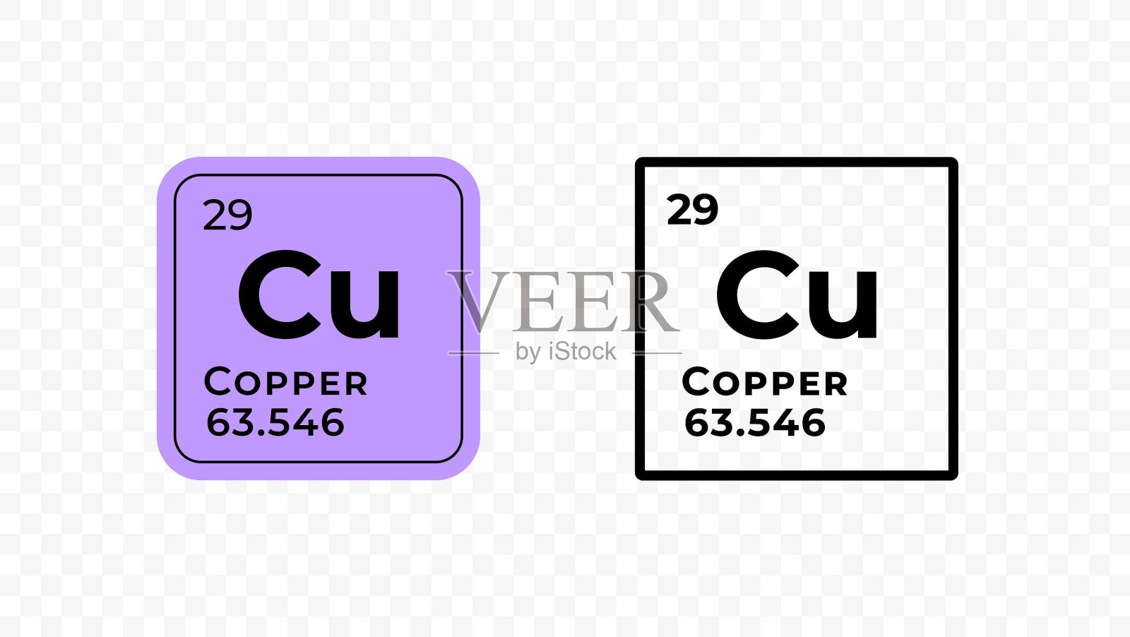 铜,元素周期表中的化学元素矢量设计插画图片素材