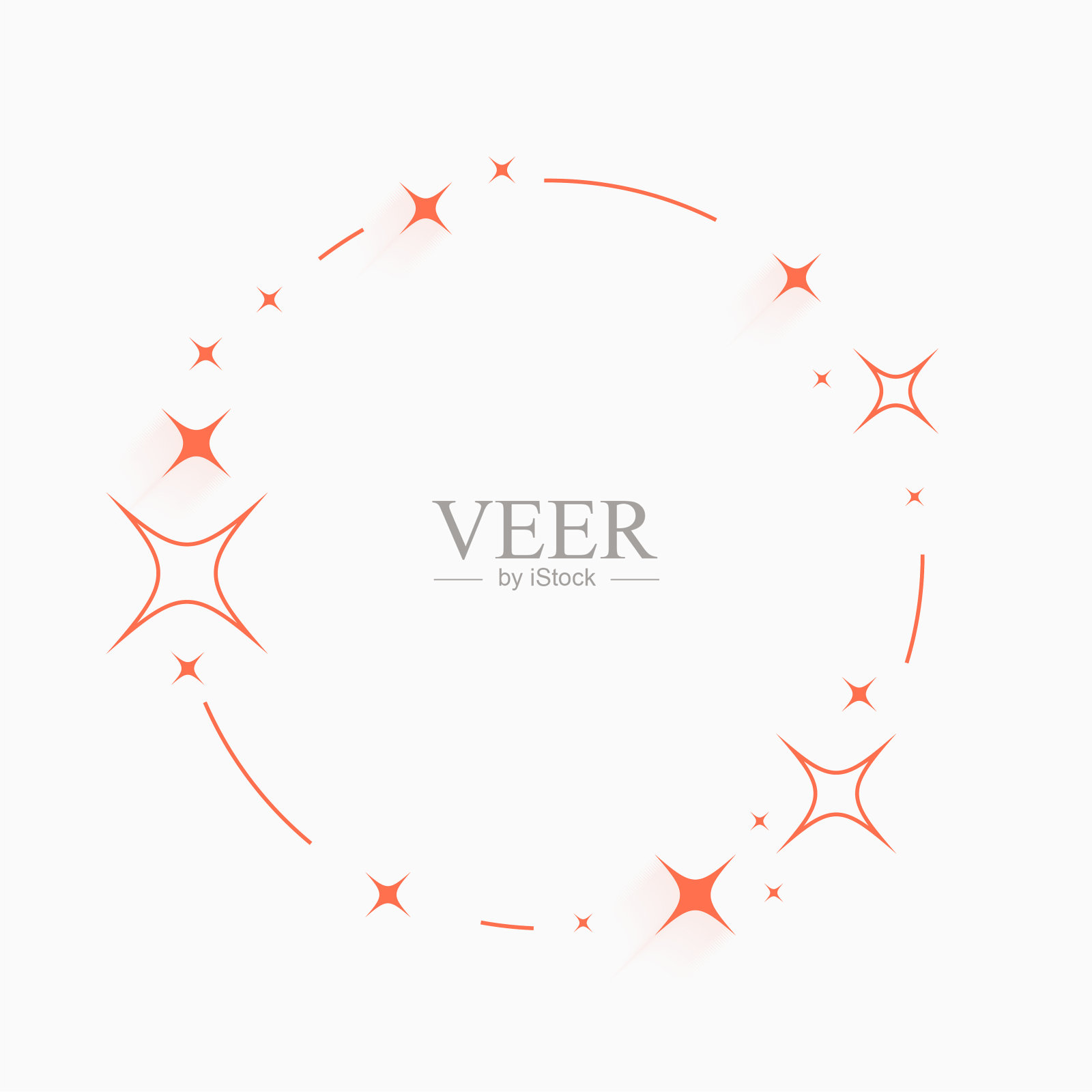 星空空圆框架背景设计插画图片素材