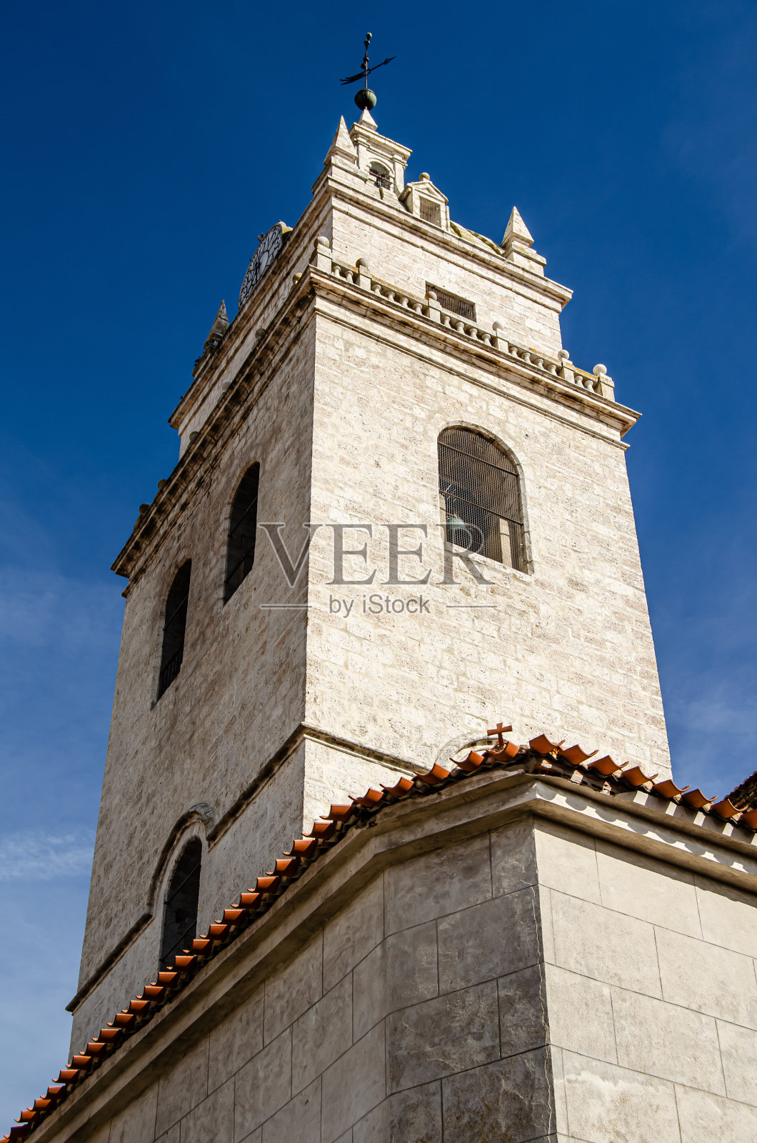 塔和钟楼,圣玛丽亚教堂,Tordesillas。照片摄影图片