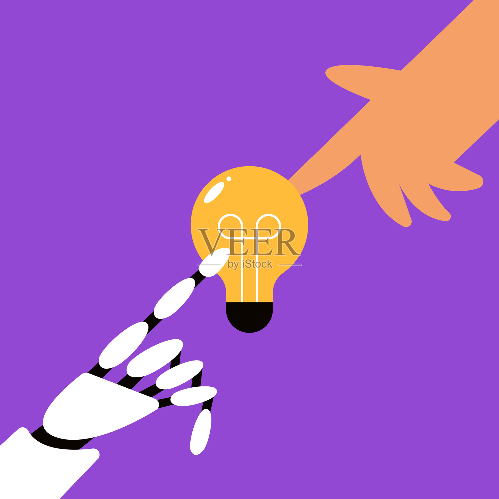 人工智能机器人与创新的商业理念或策略。插画图片素材