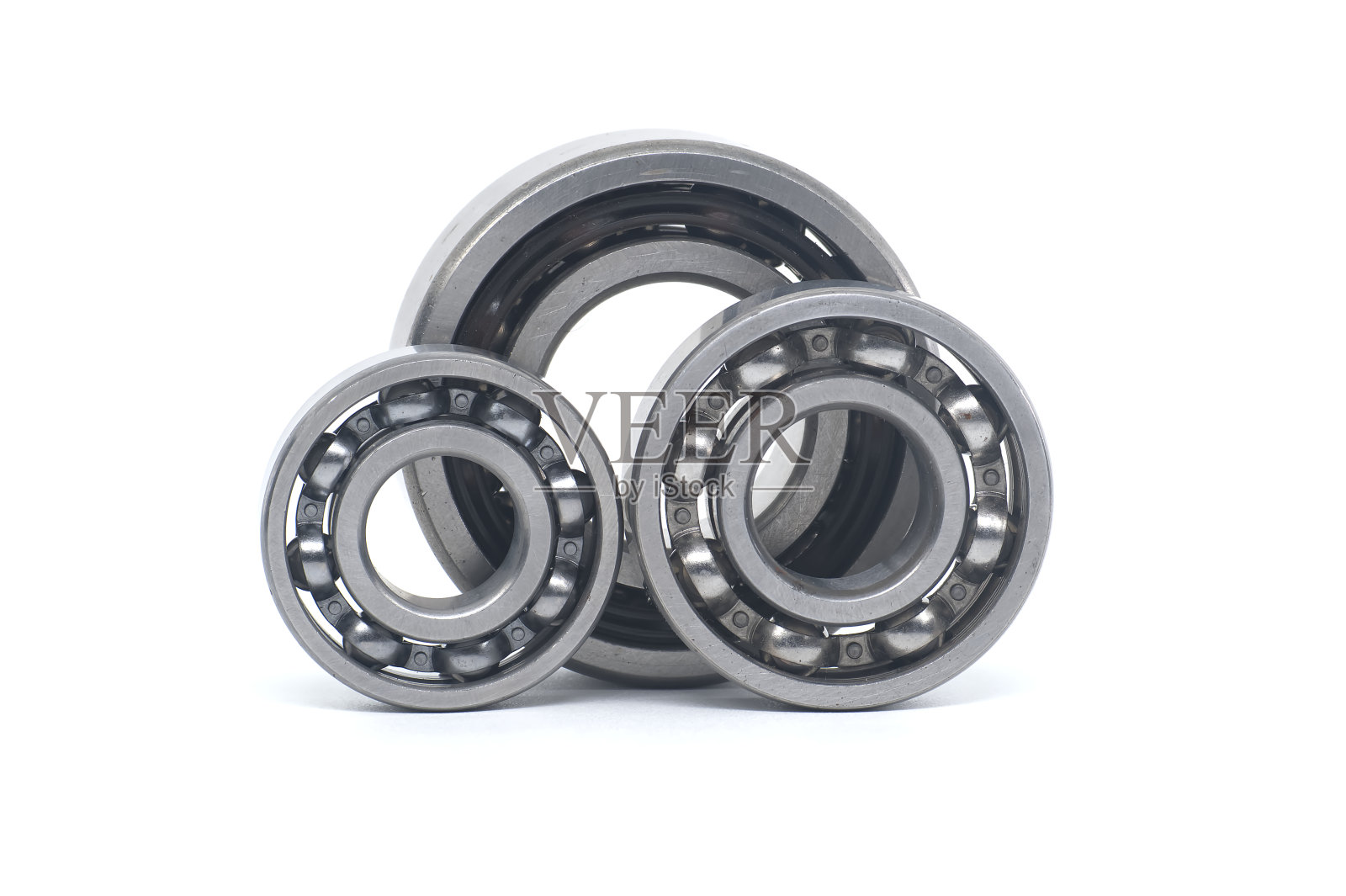 深沟球轴承隔离在白色背景上照片摄影图片