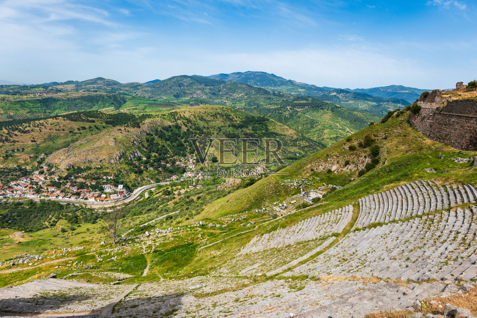 土耳其贝加马的佩加蒙古城遗址照片摄影图片
