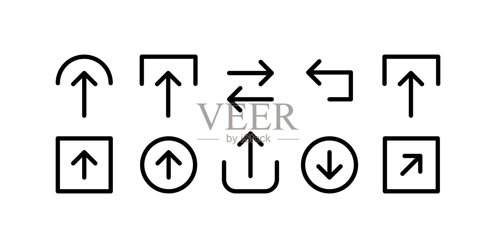箭头图标集。矢量可缩放图形插画图片素材