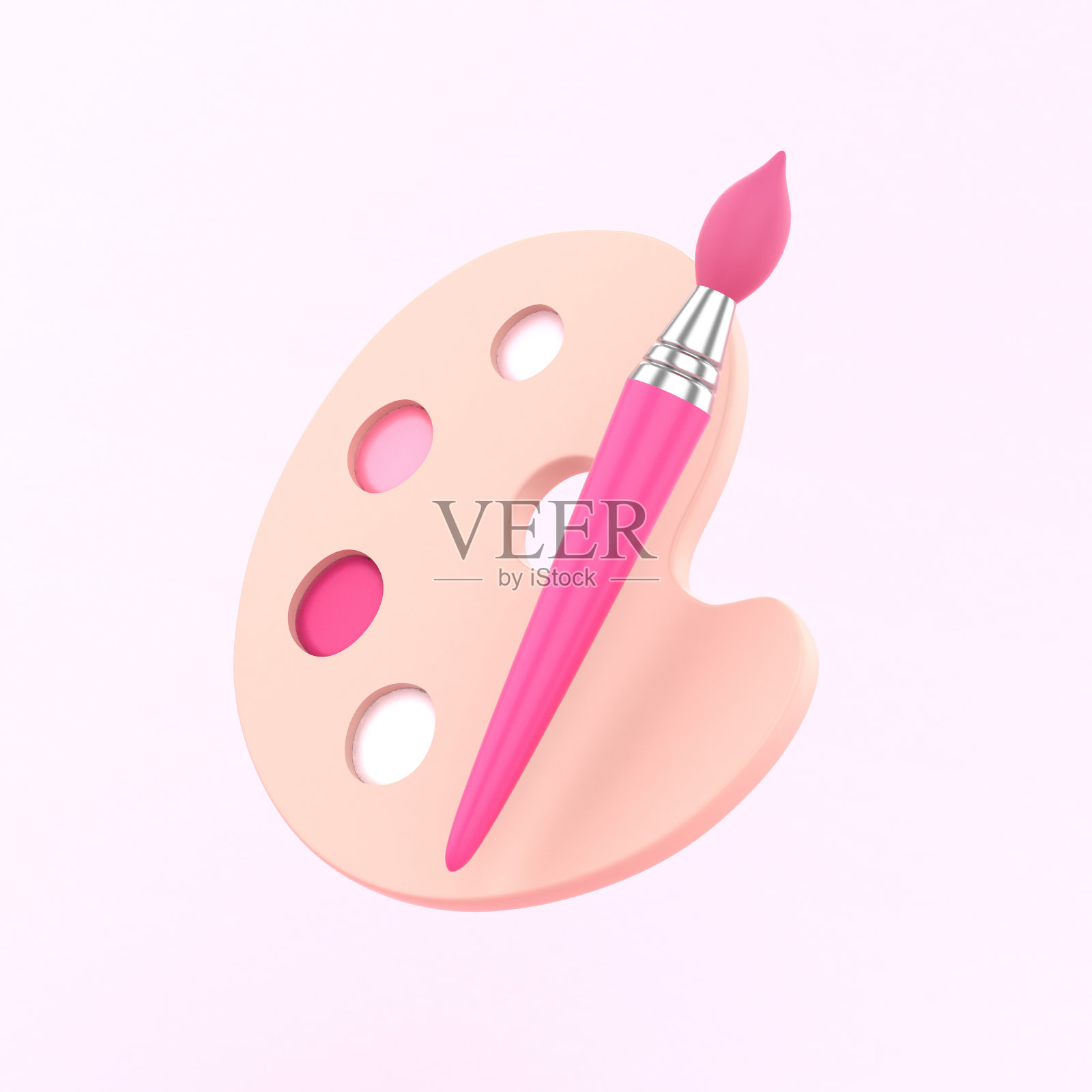 画笔和调色板3D图标照片摄影图片