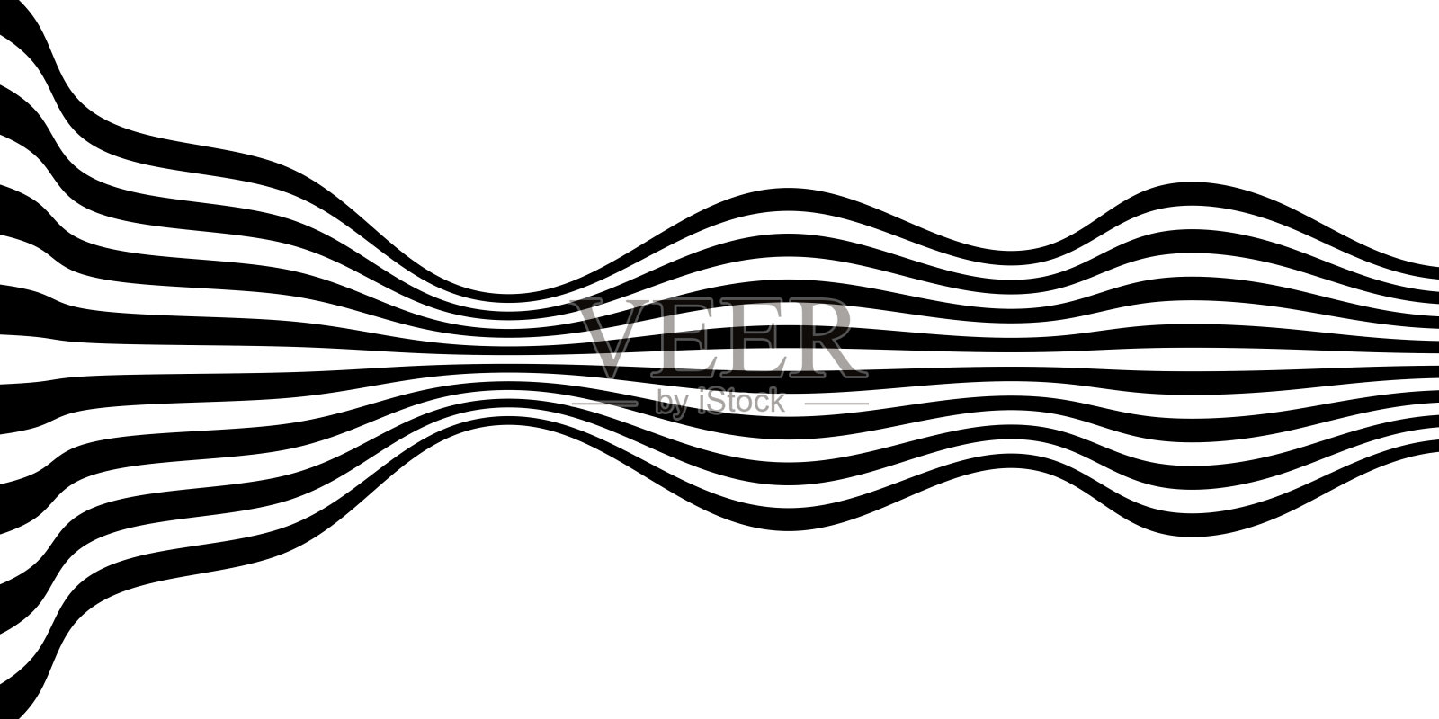 黑白抽象波浪线背景插画图片素材